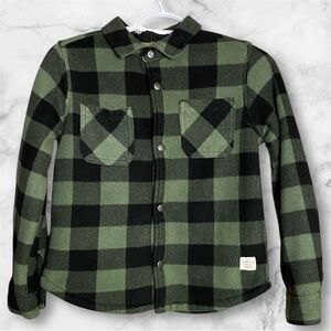 Weatherproof Vintage Boys Sherpa Button Up Jacket - Green Buffalo Plaid
